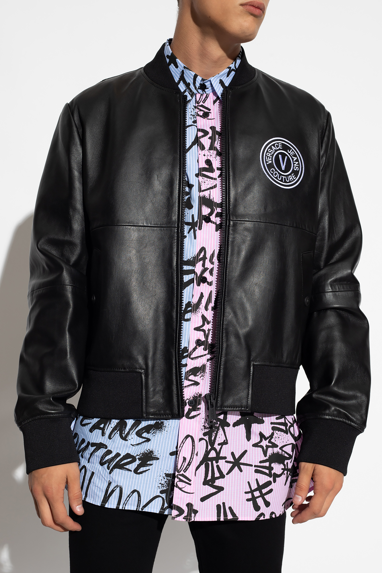 Versace jeans store couture leather jacket